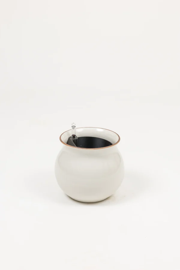 Self-watering Planter Leucadia White Red Rim - Image 2