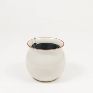 Self-watering Planter Leucadia White Red Rim